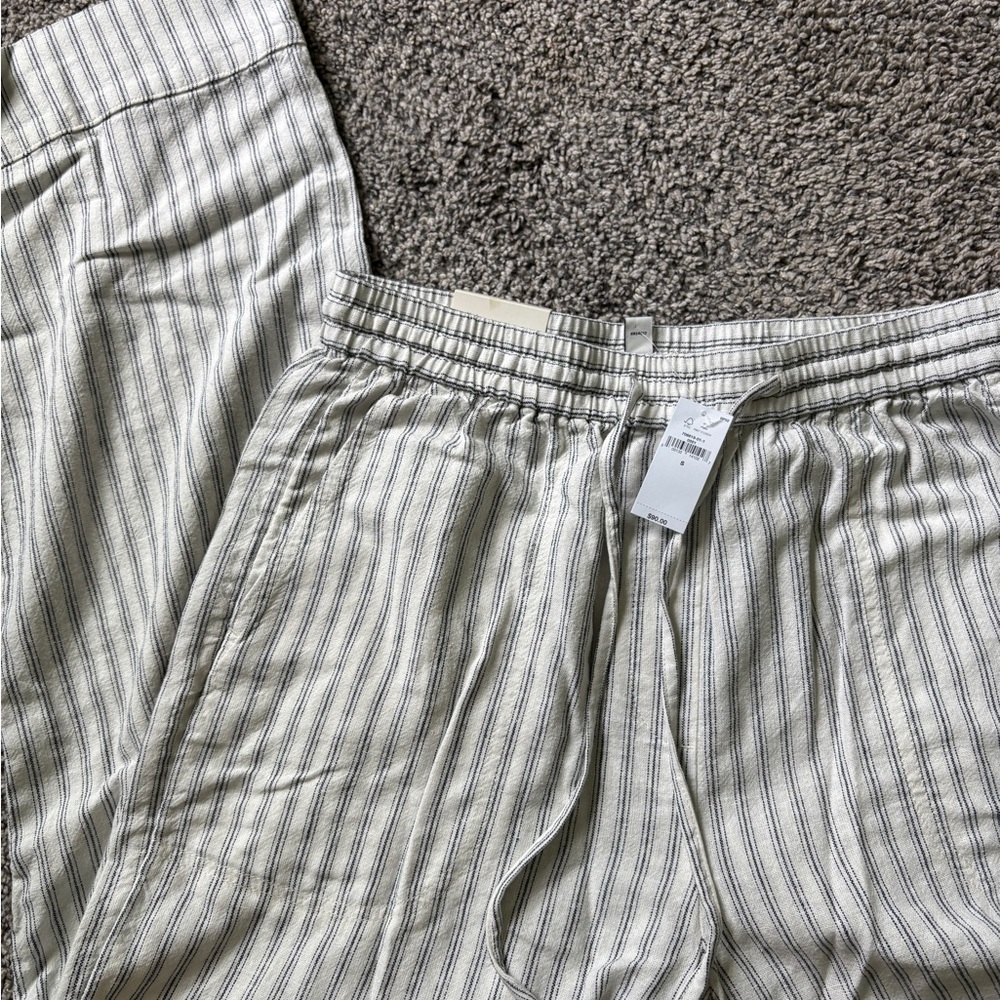 Striped Straight Ankle Pant